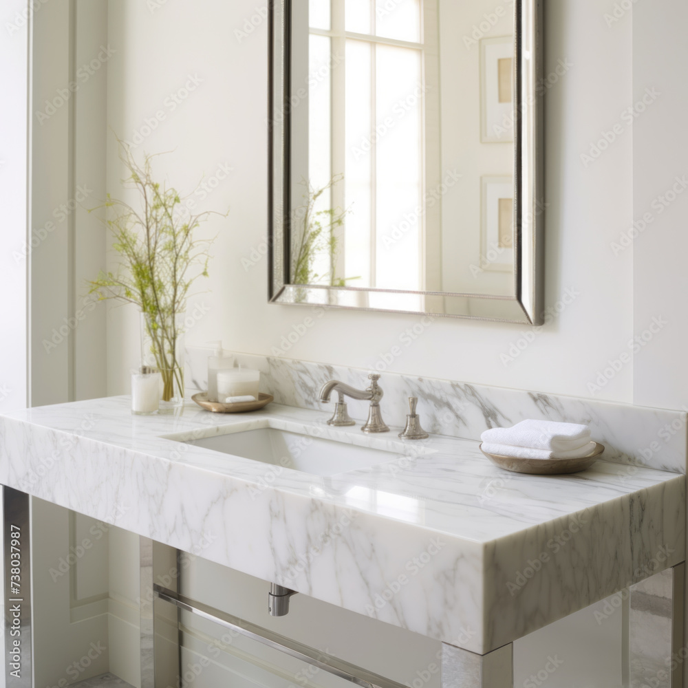 Fototapeta premium Elegant Bathroom Interior with Mirror