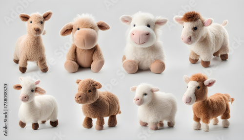 Adorable Farm Animal Cuddly Toy: Isolated on a Pure White Background