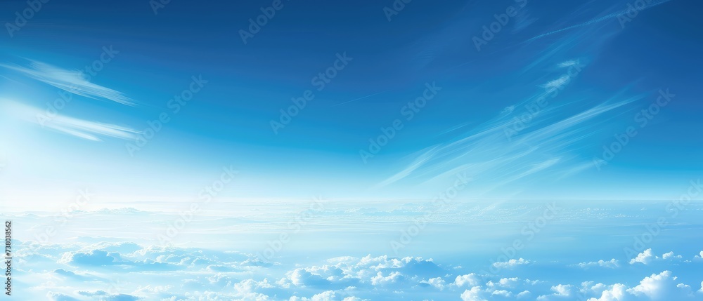Serene Blue Sky and Cloudscape from Above