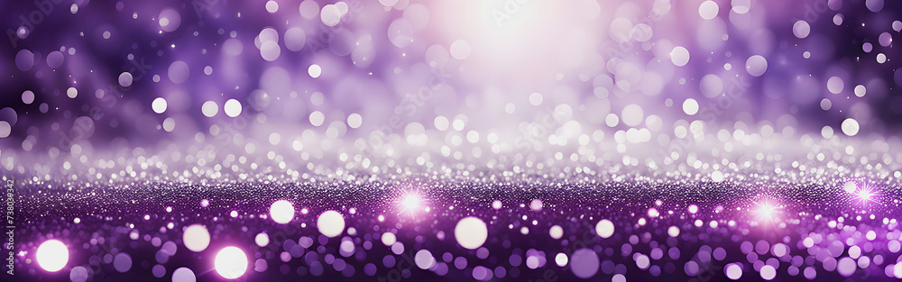 glow glittering purple silver particle shiny lights abstract bokeh background