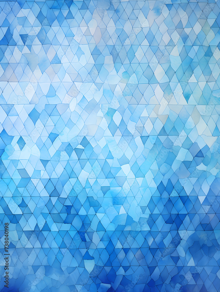 Abstract blue watercolor mosaic illustration background 