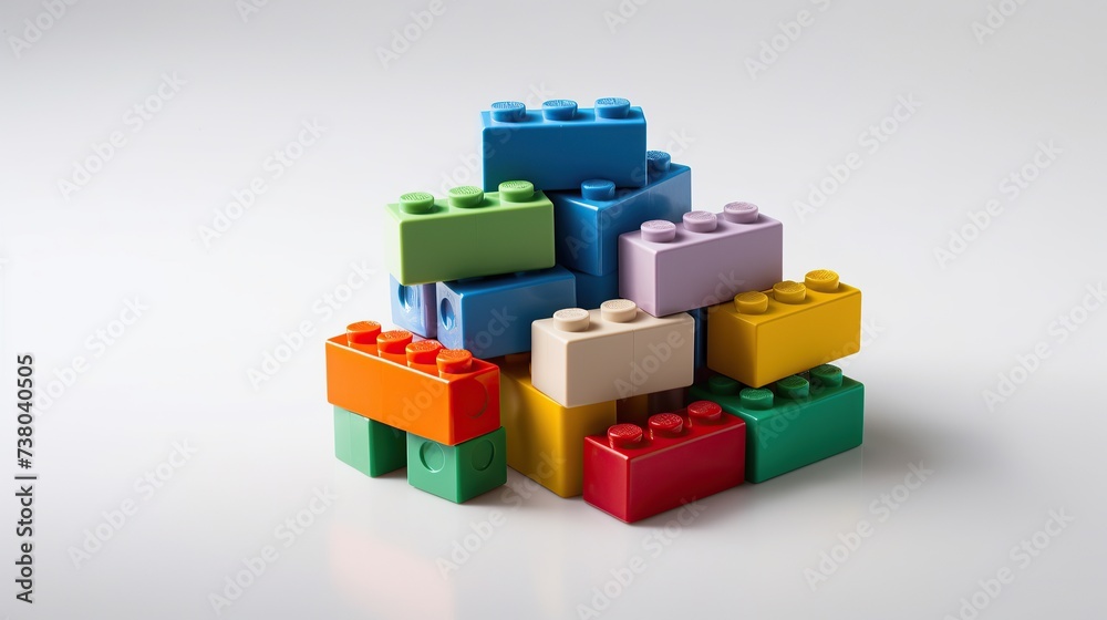 Fototapeta premium Colorful Building Blocks: Creative Stacking