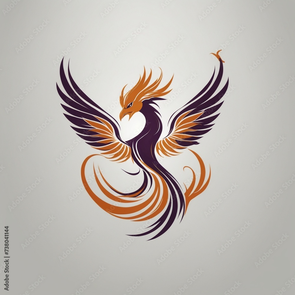Obraz premium templat logo phoenix