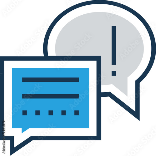 Chat Bubble flat and line icon