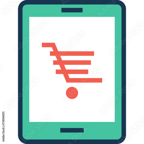 Mcommerce flat and line icon 