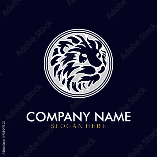 Luxury tiger logo on dark background. Modern lion icon.