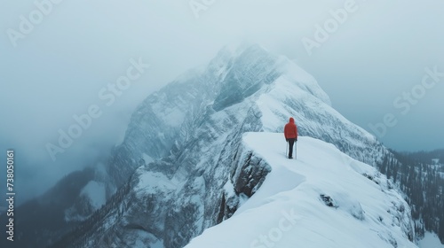 Winter mountains landscape. Generative AI