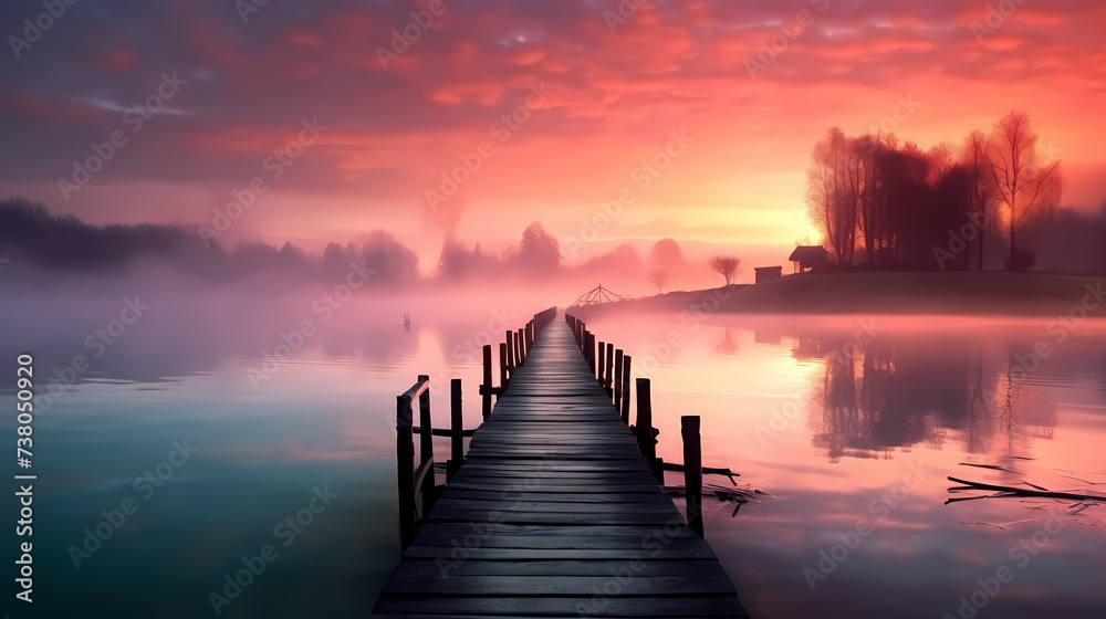 Quiet lake, beautiful scenery Quiet lake, beautiful scenery