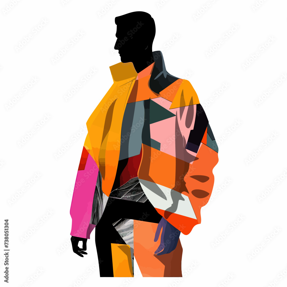 Abstract Art Collage Man Fashion