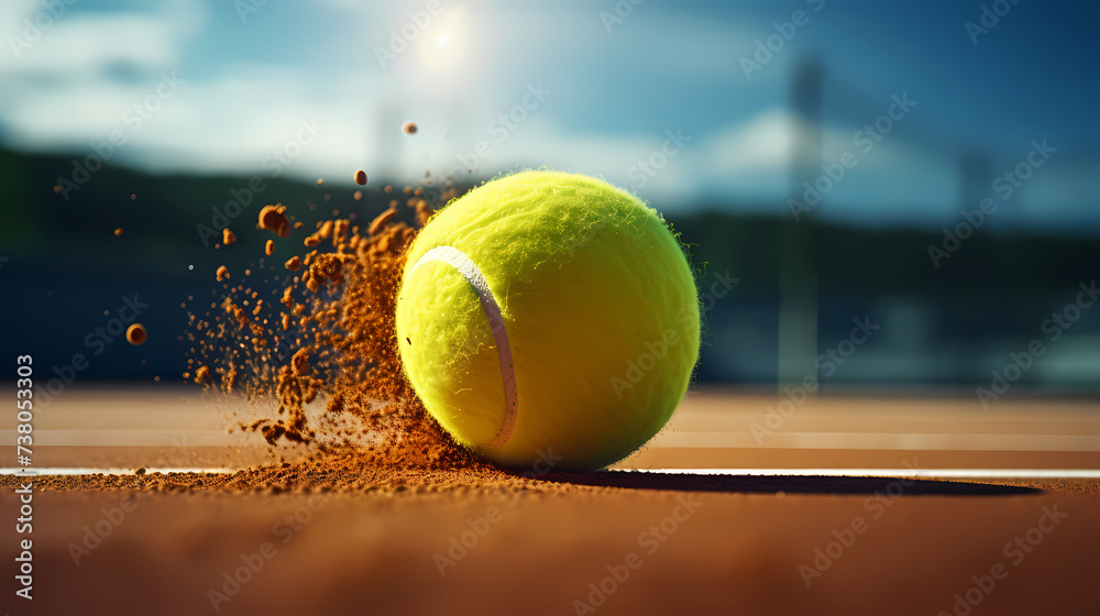 Tennis theme illustration, tennis close-up