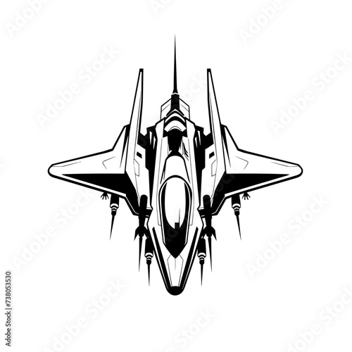 Futuristic War Spaceship Vector