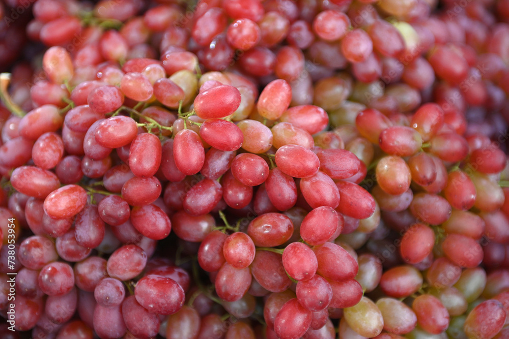 Close-up of fresh red grapes background Close-up of fresh red grapes background
