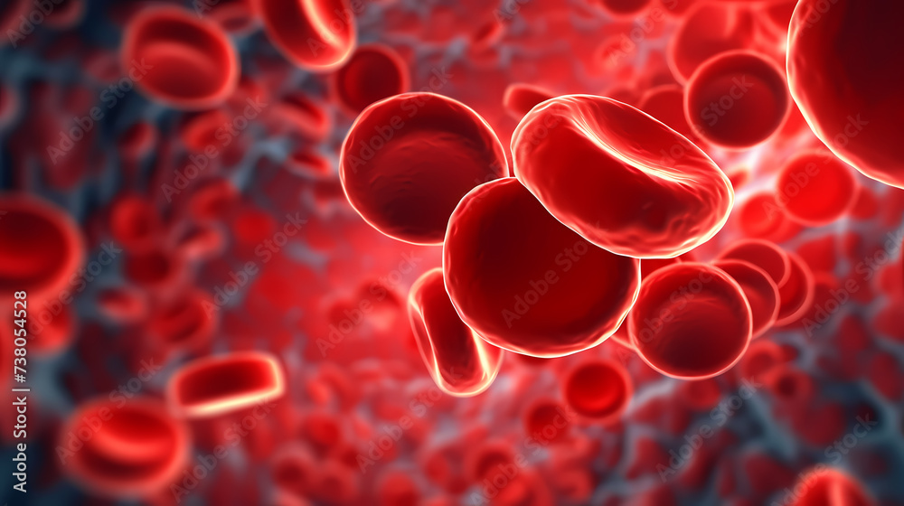 Macroscopic flow of red blood cells flowing through an artery Macroscopic flow of red blood cells flowing through an artery