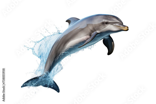 Dolphin Jumping Out of the Water. A dolphin jumps out of the water  showcasing its agility and strength.