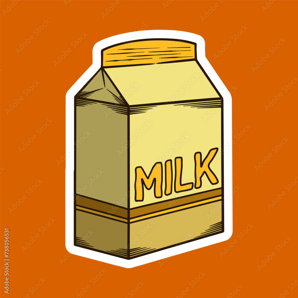 Milk Box Hand Drawn Vector Illustration Milk Box Hand Drawn Vector Illustration