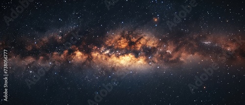 Majestic Milky Way Galaxy Over Starry Night Sky
