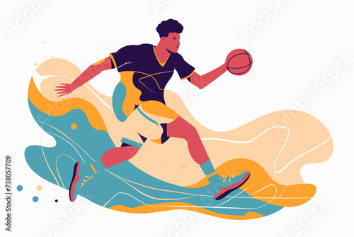 Flat Design Person Basketball