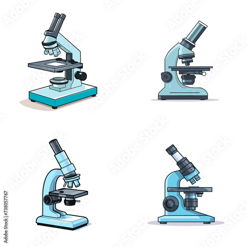Lab Microscope Slide (Microscope Slide with Specimen) simple minimalist isolated in white background vector illustration