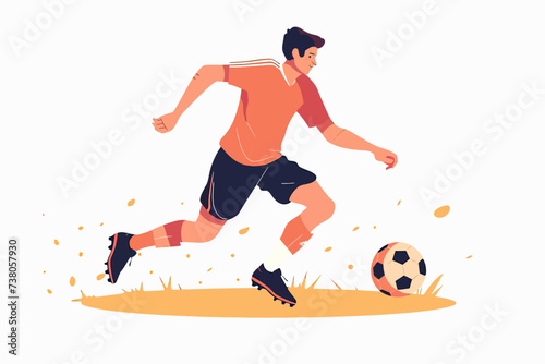 Flat Design Man Playing Soccer