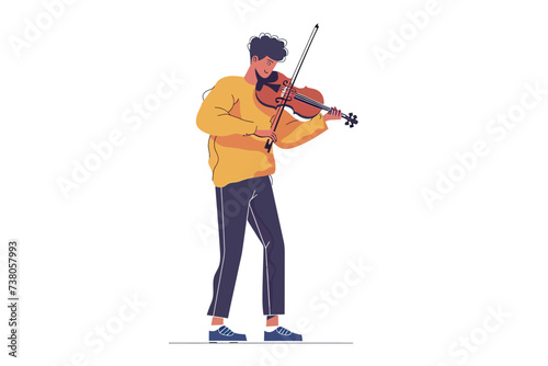 Violinist Musician Flat Design