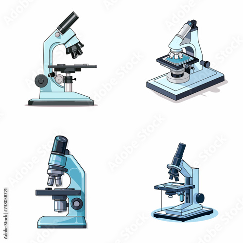 Lab Microscope Slide (Microscope Slide with Specimen) simple minimalist isolated in white background vector illustration