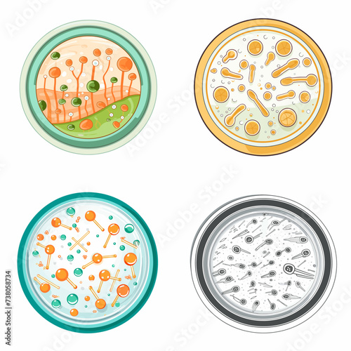 Microbial Culture Plate (Culture Plate for Microorganisms) simple minimalist isolated in white background vector illustration