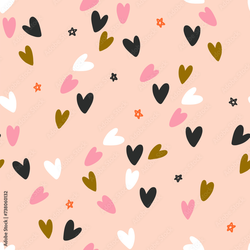 Pastel Flowing Hearts Vector Seamless Pattern Pastel Flowing Hearts Vector Seamless Pattern