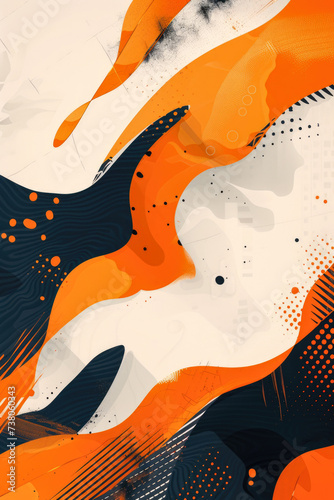 Dynamic abstract background in beige, orange and black colors. Sport fashion style design