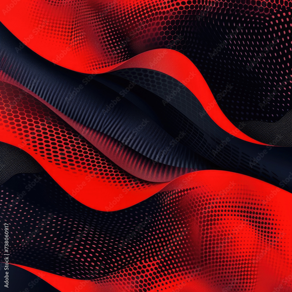Wavy dynamic abstract background with dots in black and red colors Wavy dynamic abstract background with dots in black and red colors