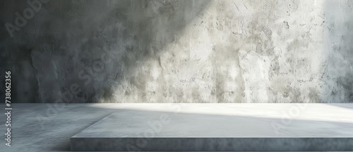 Sunlit Empty Concrete Interior Space