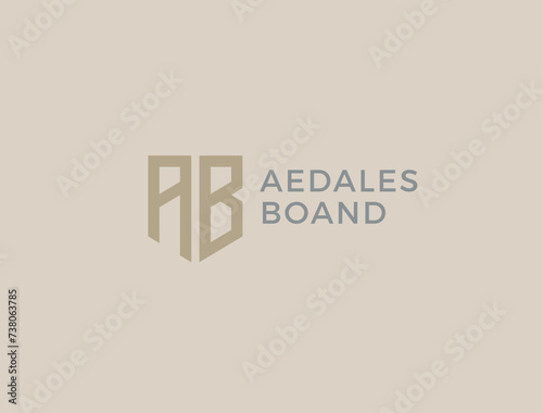 AB. Monogram of Two letters A and B. Luxury, simple, minimal and elegant AB logo design. Vector illustration template.

