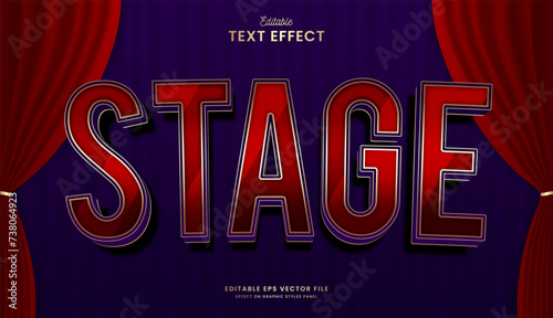 decorative stage curtain editable text effect vector design