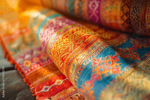 Yakan weaving inspired pattern, Filipino traditonal geometric textile. photo