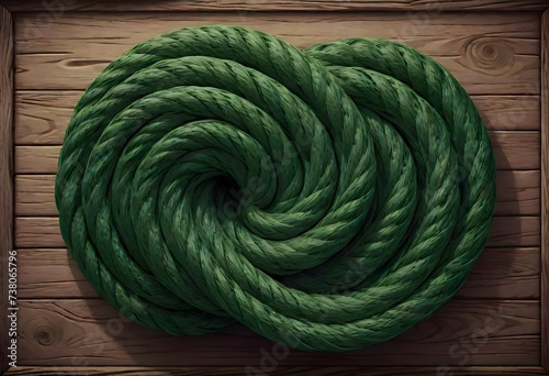 Slightly Tangled Green Thread with Variations in Color Intensity Exhibiting Natural Organic Appearance, Generative AI