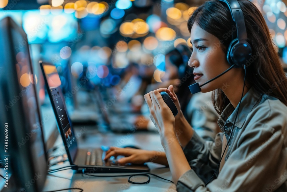 Skilled Worker Harnessing Advanced Communication Technology for Seamless Collaboration in Bustling Business Environment, Enhancing Efficient Workflow Integration Skilled Worker Harnessing Advanced Communication Technology for Seamless Collaboration in Bustling Business Environment, Enhancing Efficient Workflow Integration
