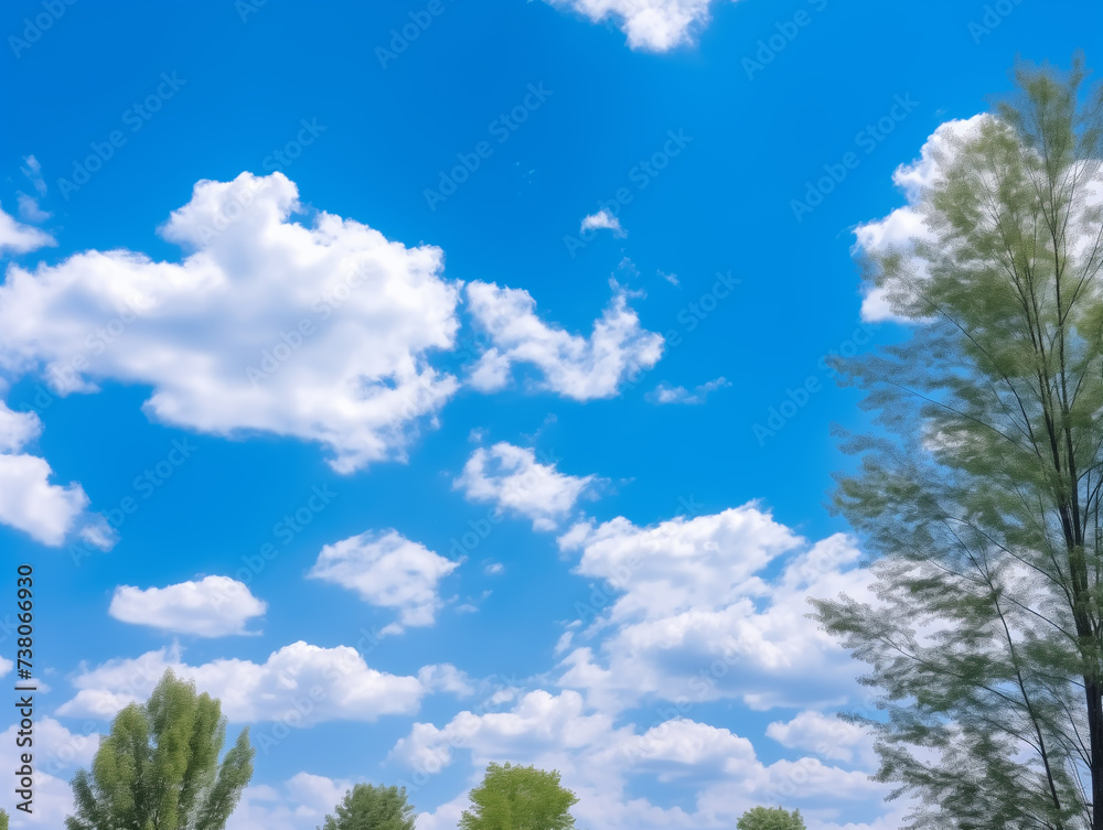 Blue sky with white clouds and trees in the park. Nature background. landscape with blue sky and white clouds in the spring, nature series. Blue sky with white clouds and trees in the park. Nature background. landscape with blue sky and white clouds in the spring, nature series.