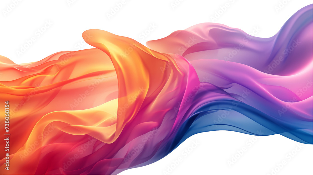 Abstract Gradient Shape Overlay Isolated on Transparent or White Background, PNG