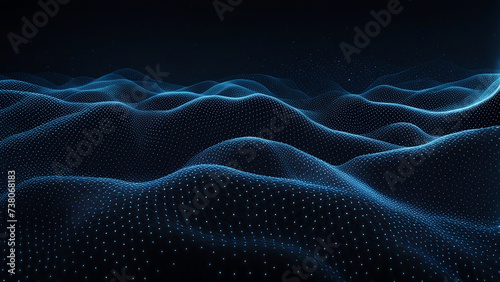 Abstract digital background showcasing waves of particles.