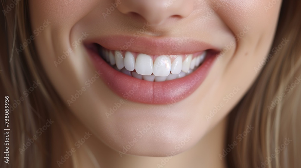 Woman smiling, close-up of mouth, good health, beautiful and white teeth, Dental care. Dentistry concept Woman smiling, close-up of mouth, good health, beautiful and white teeth, Dental care. Dentistry concept