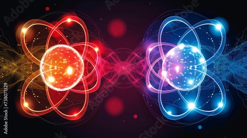 Subatomic proton particle collision for nuclear fusion concept in scientific research