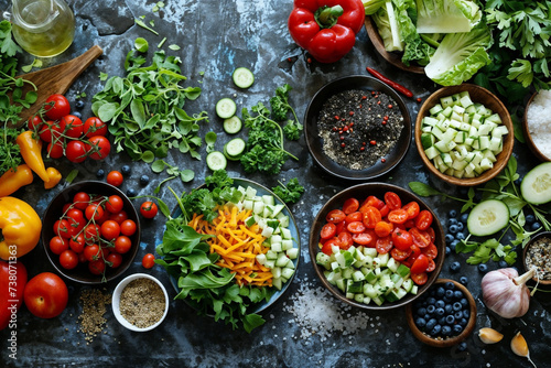 Celebrating Food, Health, and Lifestyle: Coming Together to Prepare and Savor Wholesome Meals with Fresh Ingredients and Vibrant Flavors © Michael