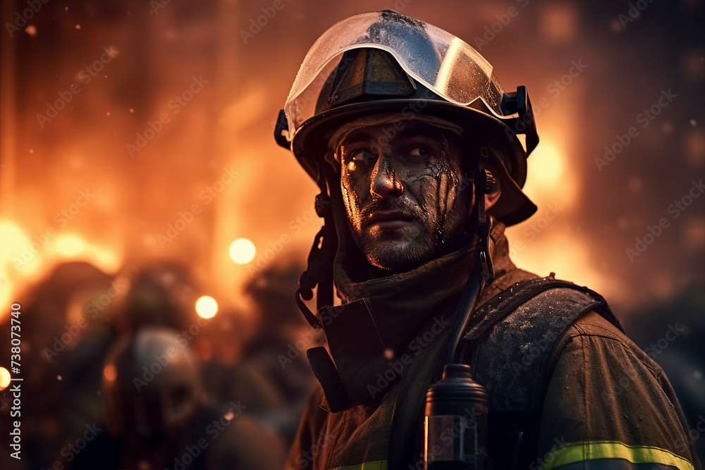 AI generated picture photo of professional firefighter rescue service against outdoor danger AI generated picture photo of professional firefighter rescue service against outdoor danger