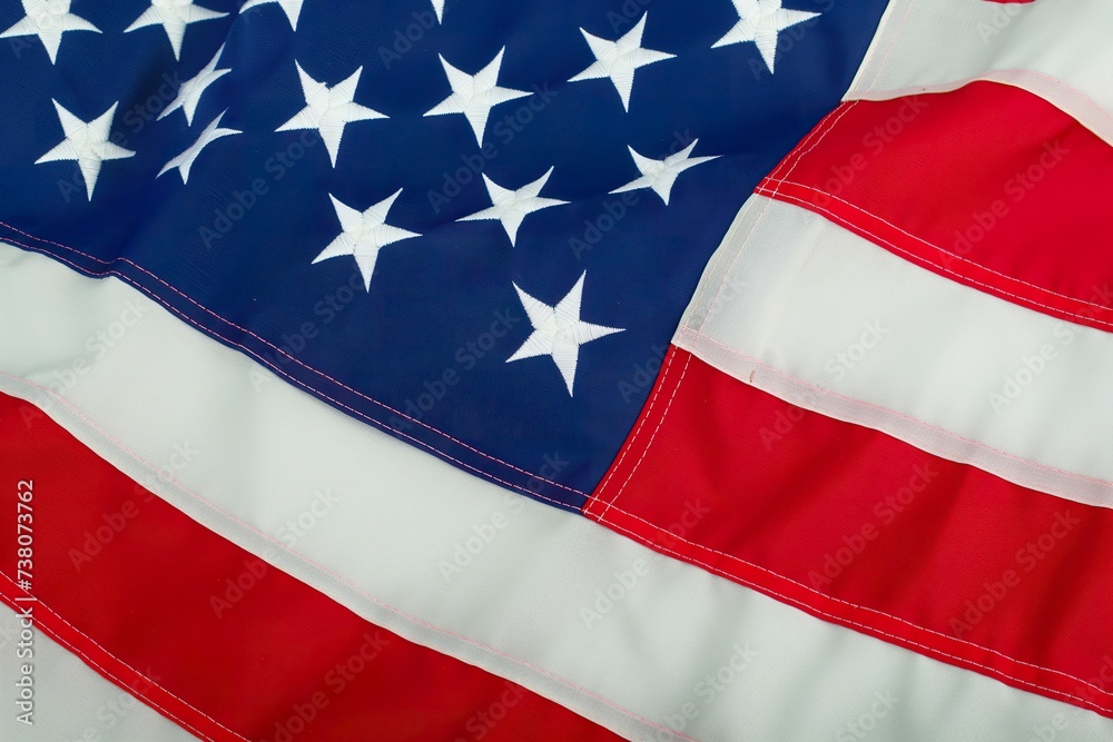 Φωτογραφία A detailed view of the American flag, symbolizing patriotism, democracy, and freedom
