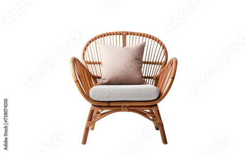 Chair With Cushion. A chair with a cushion placed on top  creating a comfortable seating area.