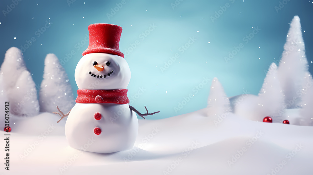 Fototapeta premium Sweet smile of Christmas snowman