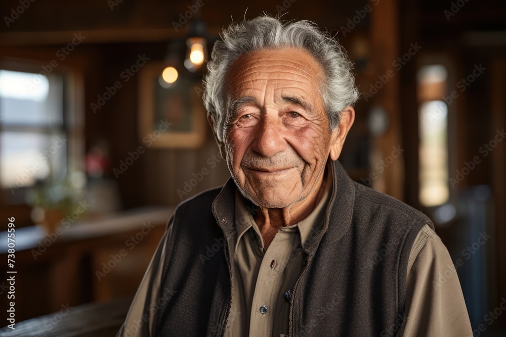 Smiling Senior Hispanic Man Generative AI