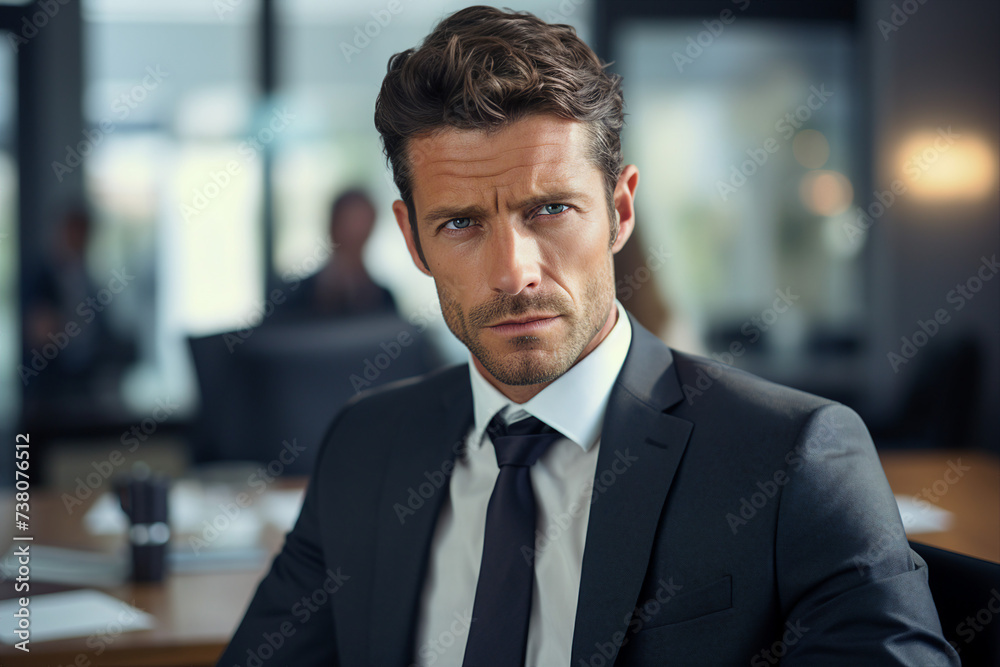 AI generated photo of successful business person leader isolated on office background