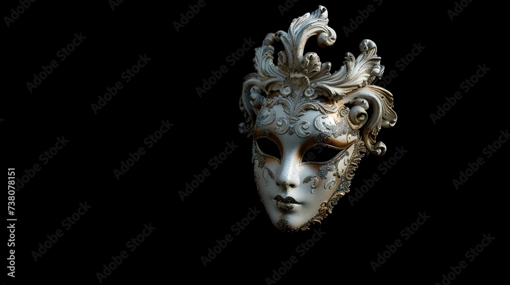 Mysterious venetian mask floating in darkness. elegance and secrecy conceptualized. ideal for festivals and masquerades. AI Mysterious venetian mask floating in darkness. elegance and secrecy conceptualized. ideal for festivals and masquerades. AI