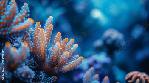 Close Up Colorful Coral Reef, beautiful sea coral, © jirayut