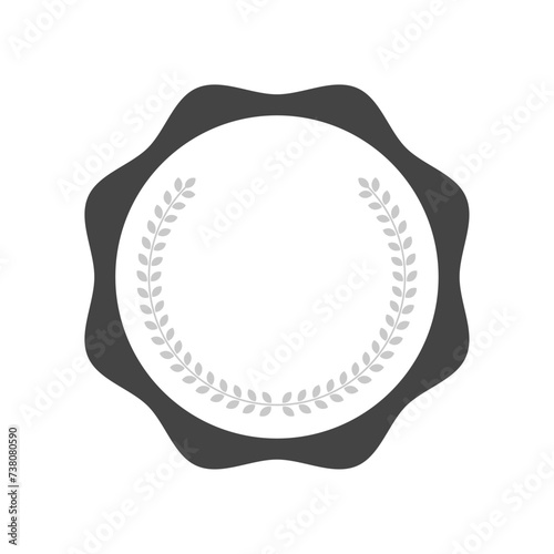 シンプルでかわいい黒いバッジのアイコン - コピースペースのあるフレーム素材
